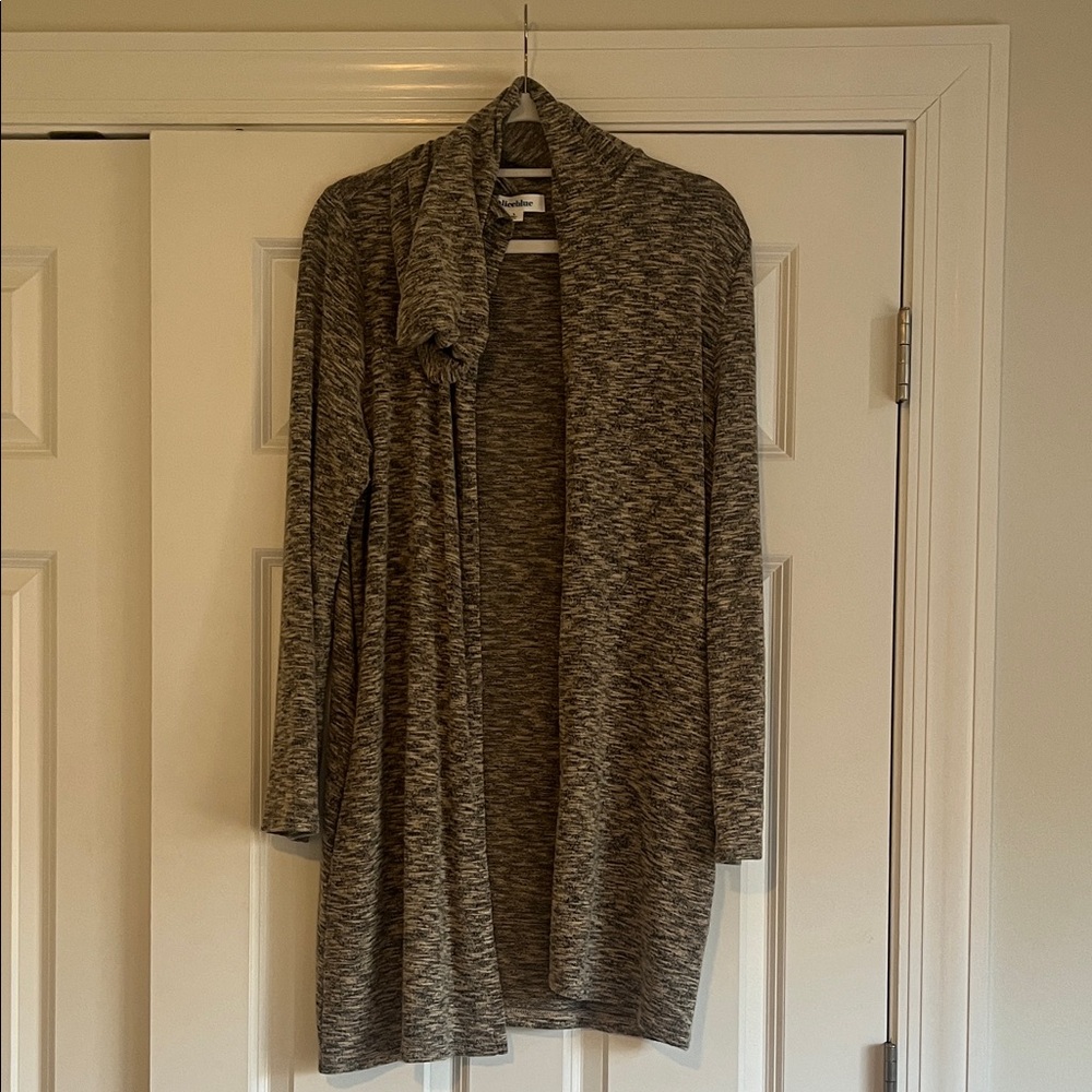 Women's Gray Open Front Cardigan Sweater